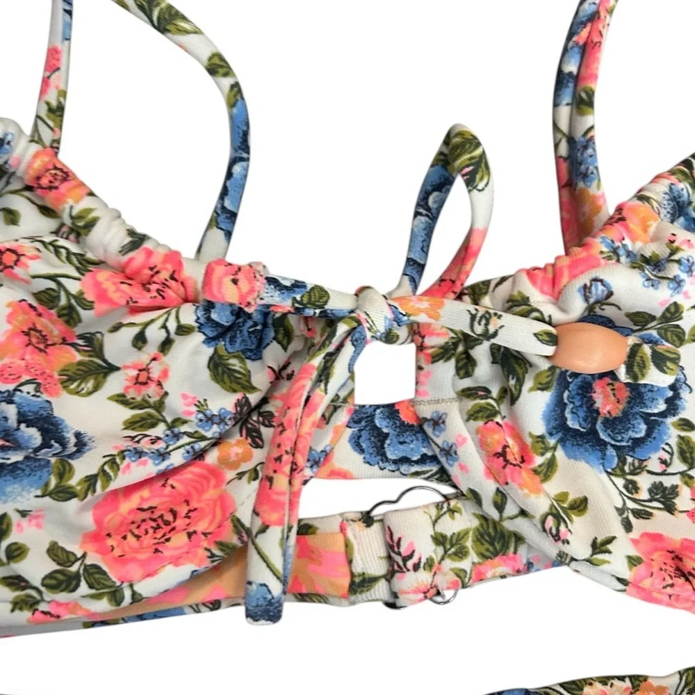 Maaji Floral Two-Piece Bikini Set Reversible Bottom Sz S - Picture 3 of 8